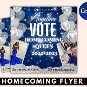 Vote homecoming queen flyer, homecoming flyer, campaign flyer, class campaign flyer, election flyer prom queen flyer | diy editable template