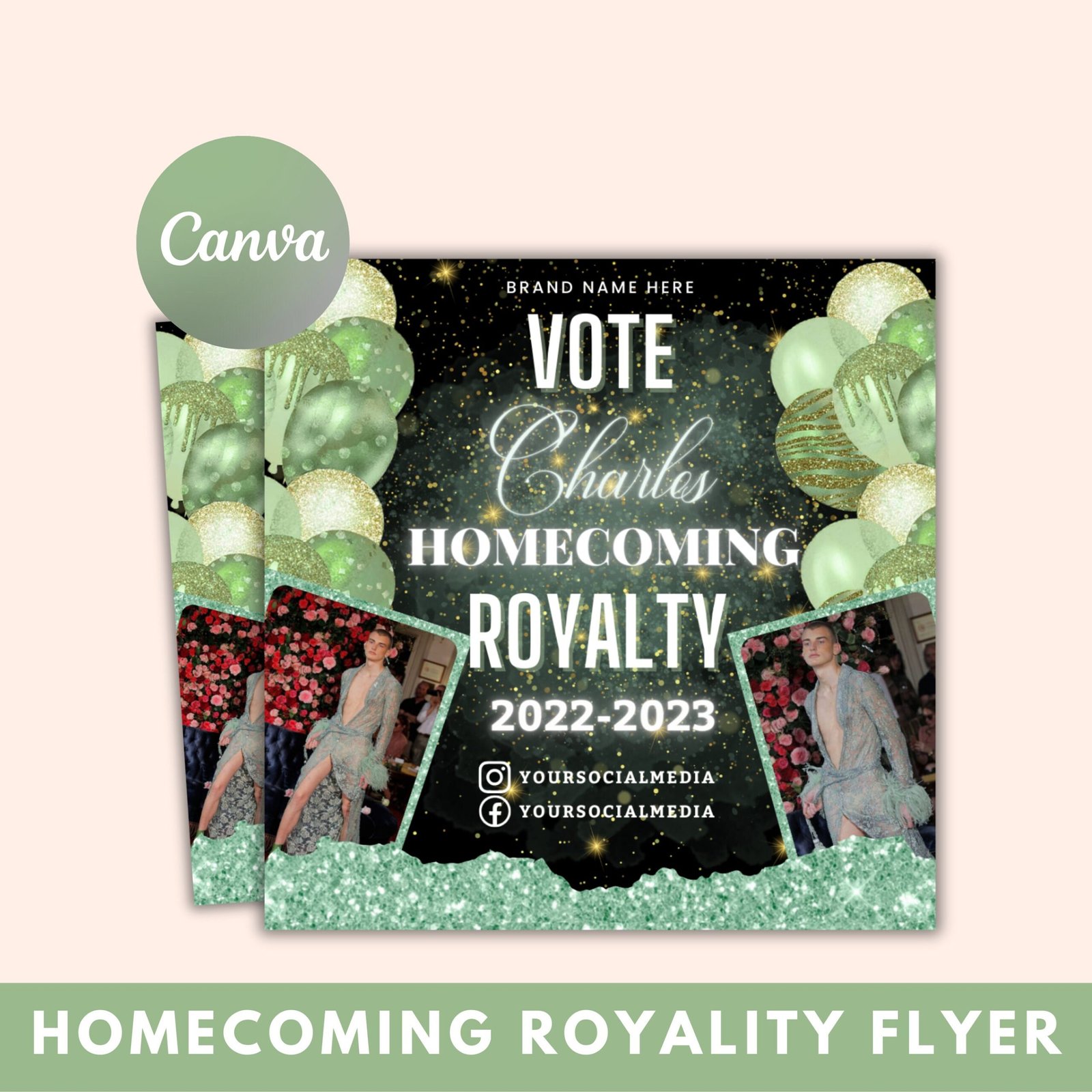 Homecoming royalty flyer, homecoming flyer, homecoming royals, homecoming campaign flyers, gender neutral flyer, homecoming court flyer