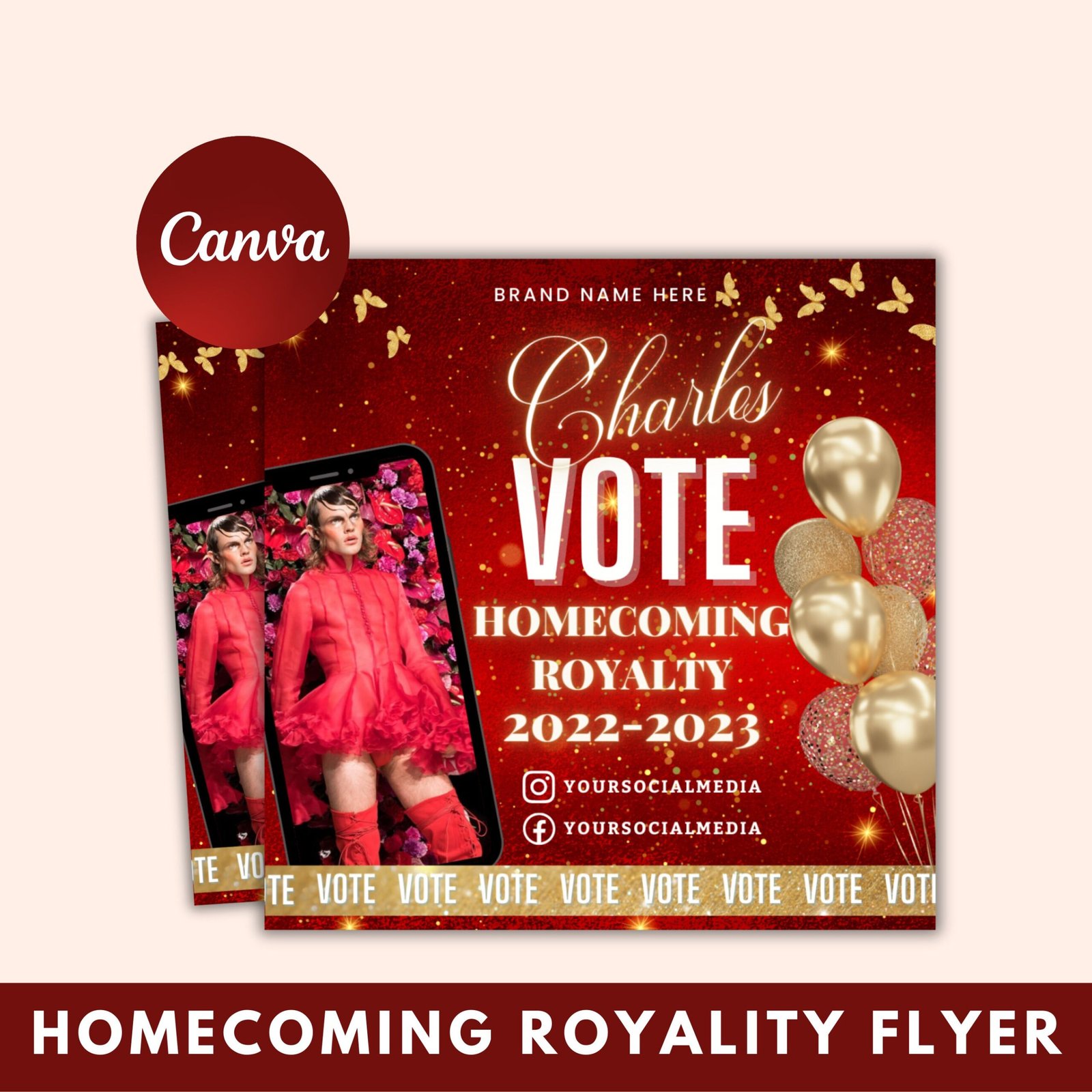 Homecoming royalty flyer, homecoming flyer, homecoming royals, homecoming campaign flyers, gender neutral flyer, homecoming court flyer