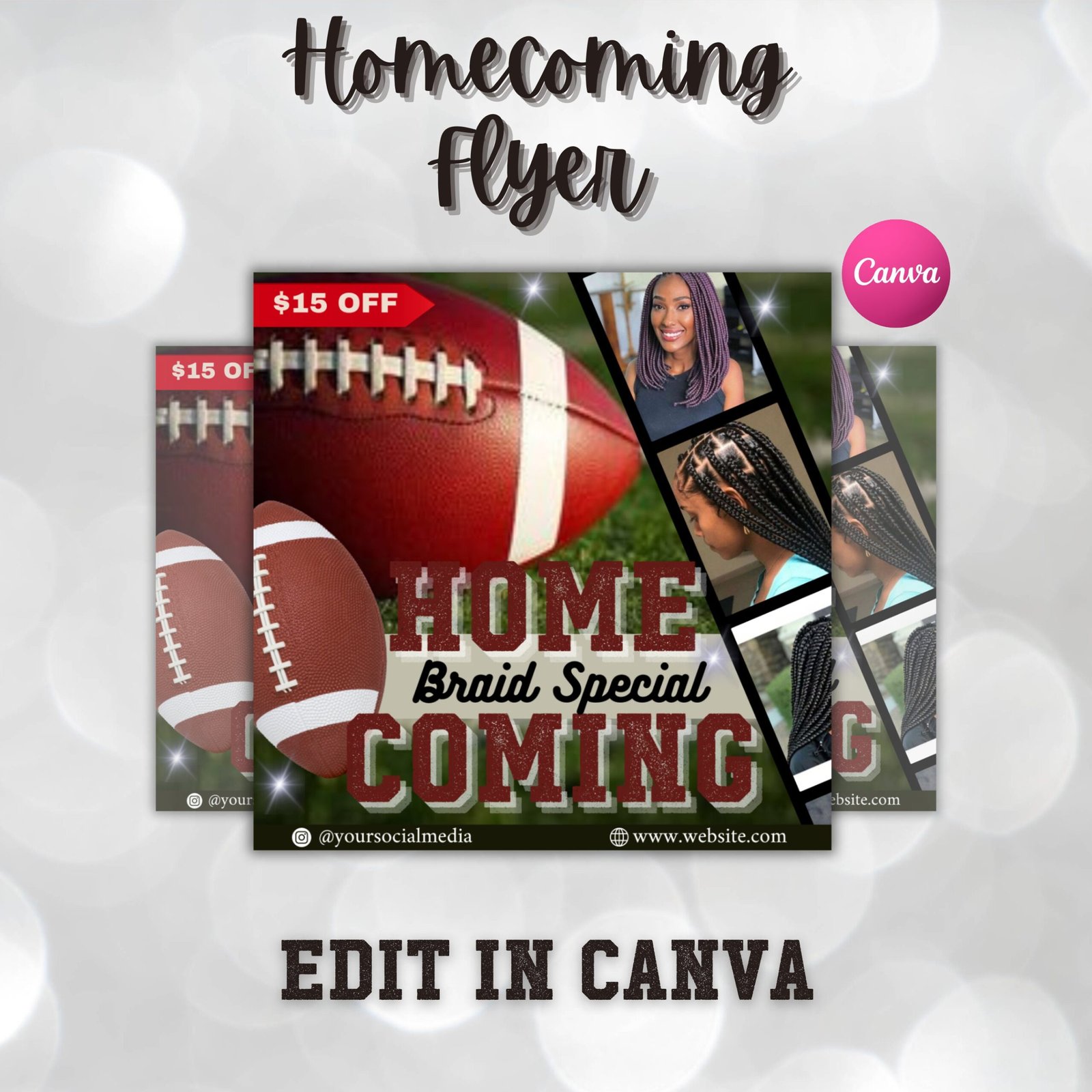 Vote homecoming queen flyer, homecoming flyer, braids special flyer, campaign flyer, class campaign flyer, election flyer prom queen flyer