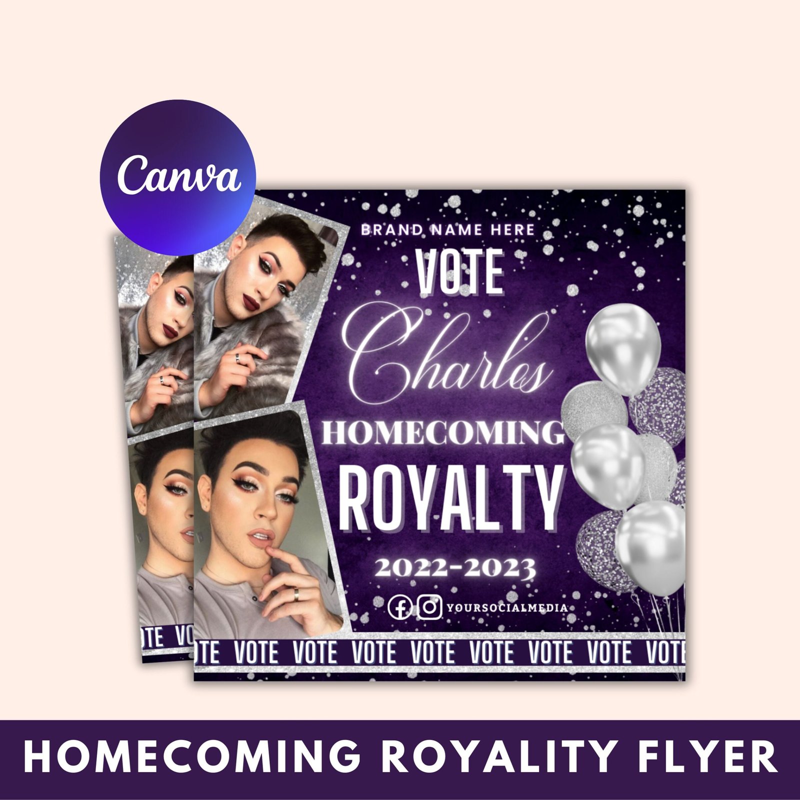 Vote homecoming royalty flyer, homecoming flyer, homecoming royals, homecoming campaign flyers, gender neutral flyer, homecoming court flyer