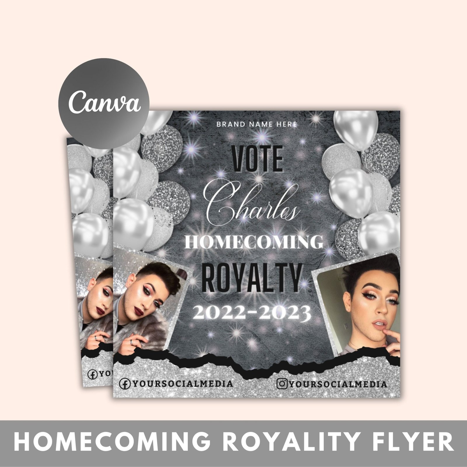Homecoming royalty flyer, homecoming flyer, homecoming royals, homecoming campaign flyers, gender neutral flyer, homecoming court flyer