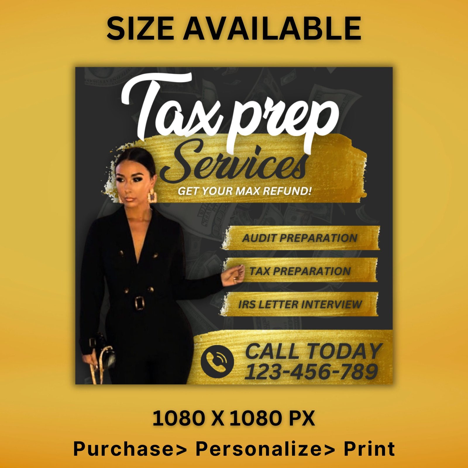 Tax Prep Flyer, Tax Prep Instagram, Tax Flyer Template, Preparation Flyers, Tax Prep Templates, Tax Preparation Post - Image 3