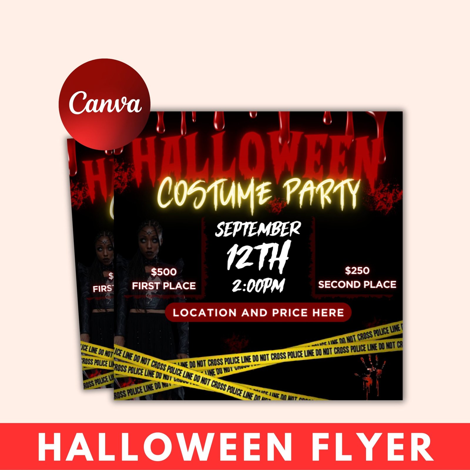 Halloween Flyer, DIY Flyer Template Design, Sale Flyer, Hair Flyer, Fall Sale Flyer, Pink Flyer, Scary Flyer, Premade Business Flyer Design