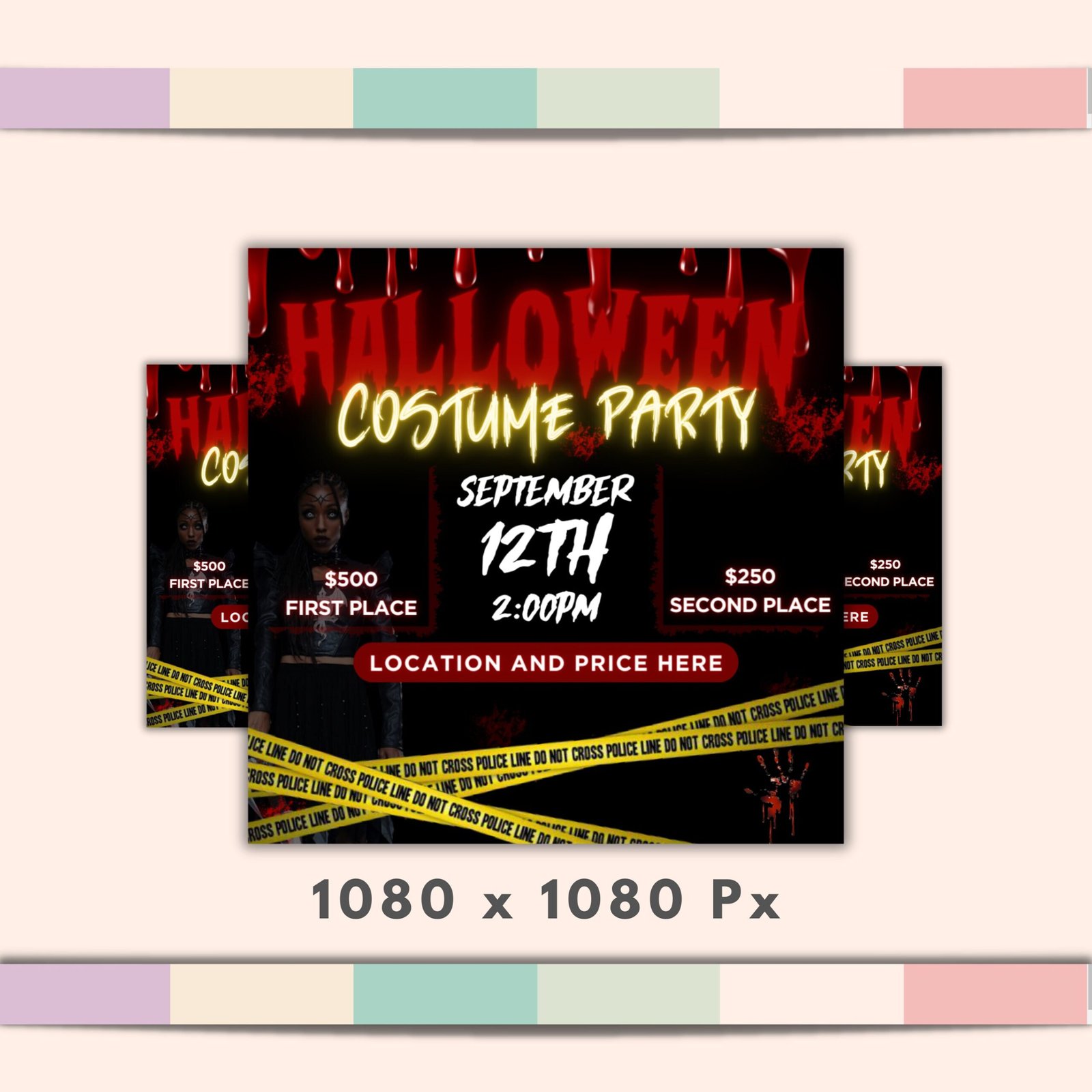 Halloween Flyer, Social Media Flyer, Editable Halloween Party Invitation, DIY Canva Template, Halloween Party Flyer Canva - Image 2