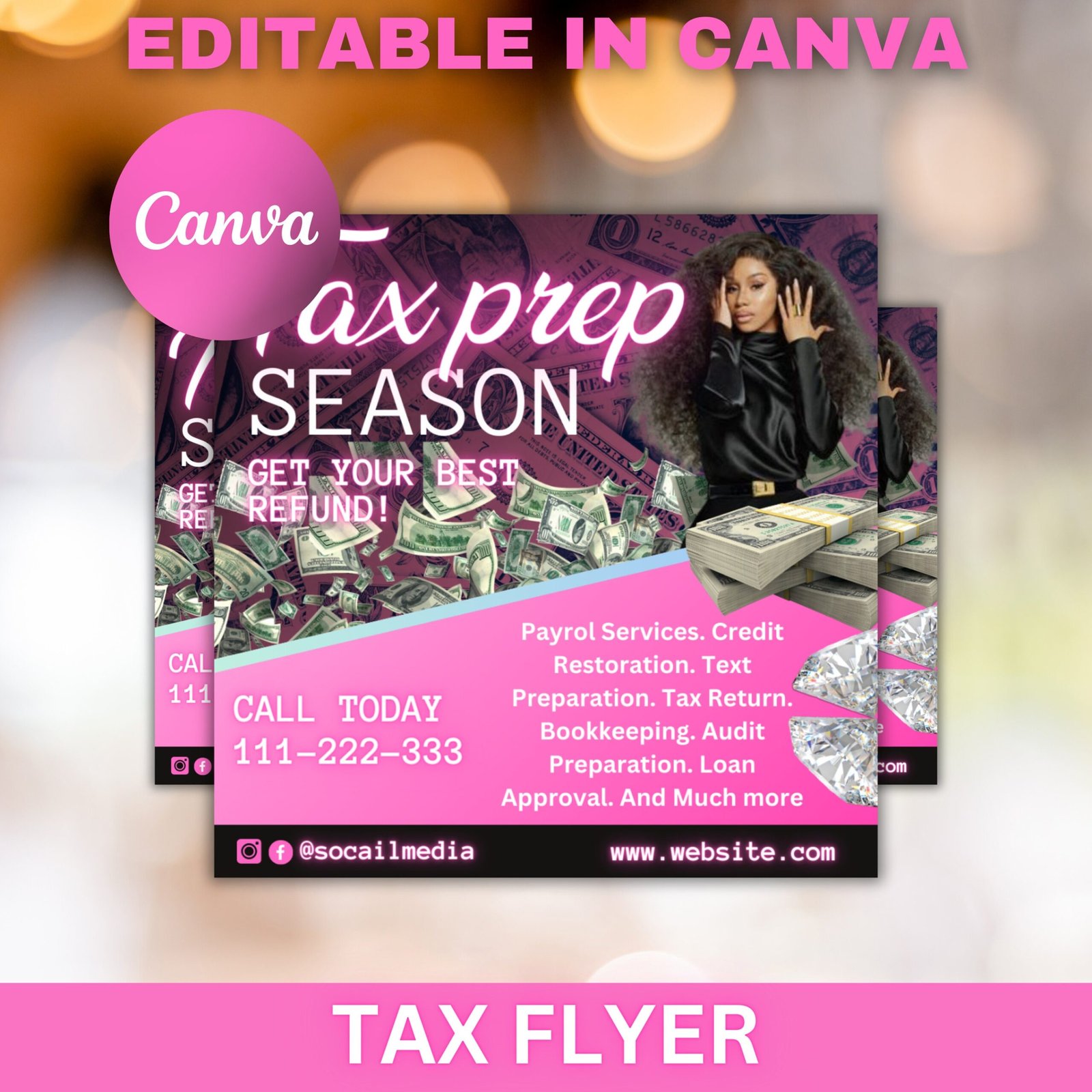 Tax prep flyer, tax prep instagram, tax flyer template, preparation flyers, tax prep templates, tax preparation post