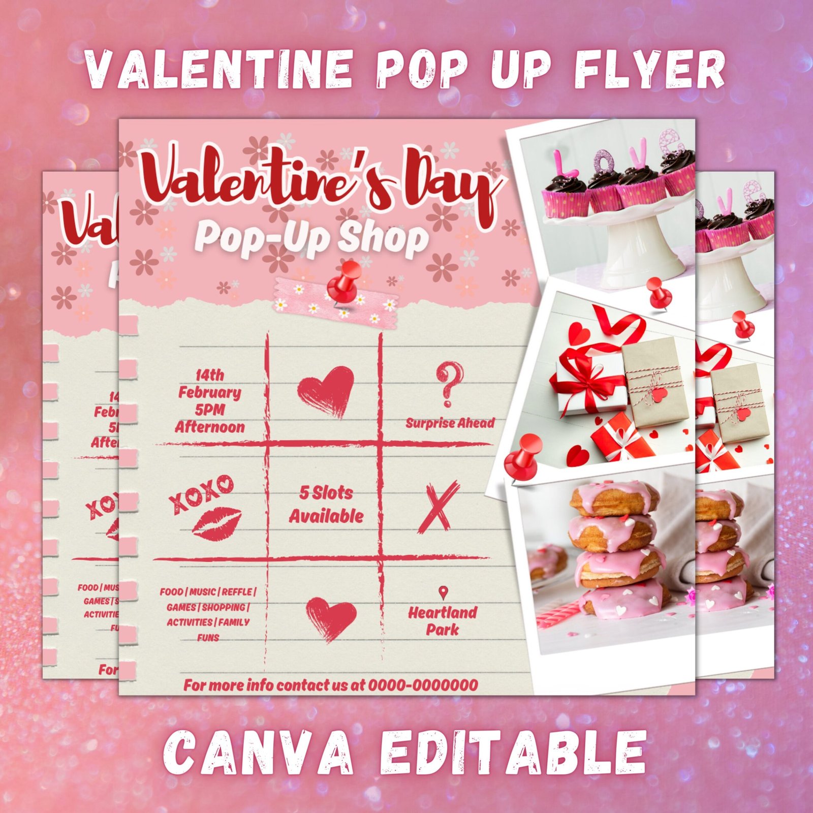 Valentine day pop up shop flyer, valentines day flyer, pop up shop flyer, cute valentine's day flyer, february event pop up shop flyer