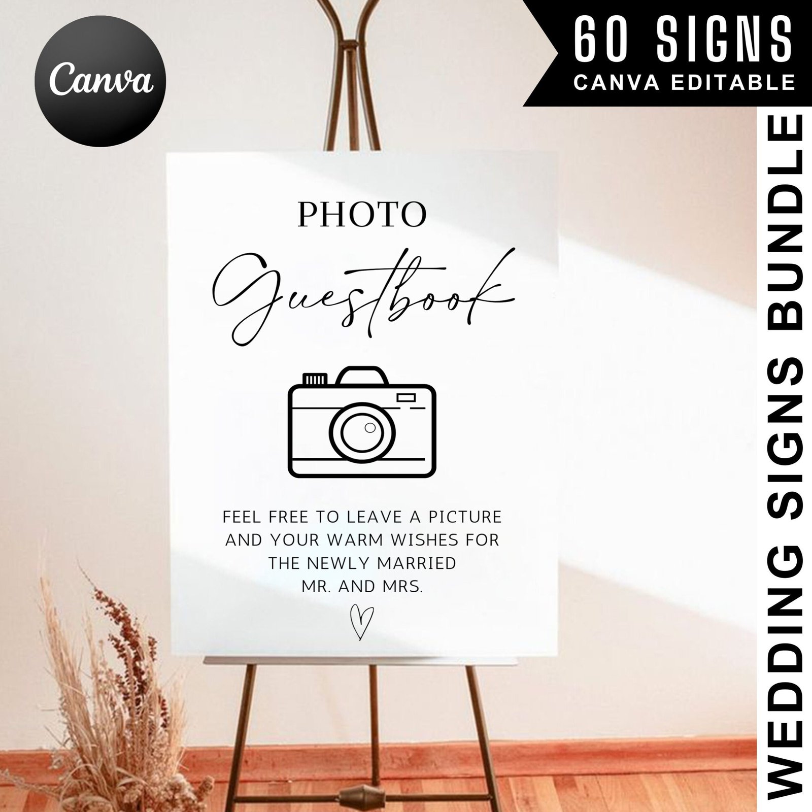 Wedding entrance sign, minimalist wedding signs bundle, ,wedding decor, wedding welcome signs, reception sign, editable wedding sign, canva