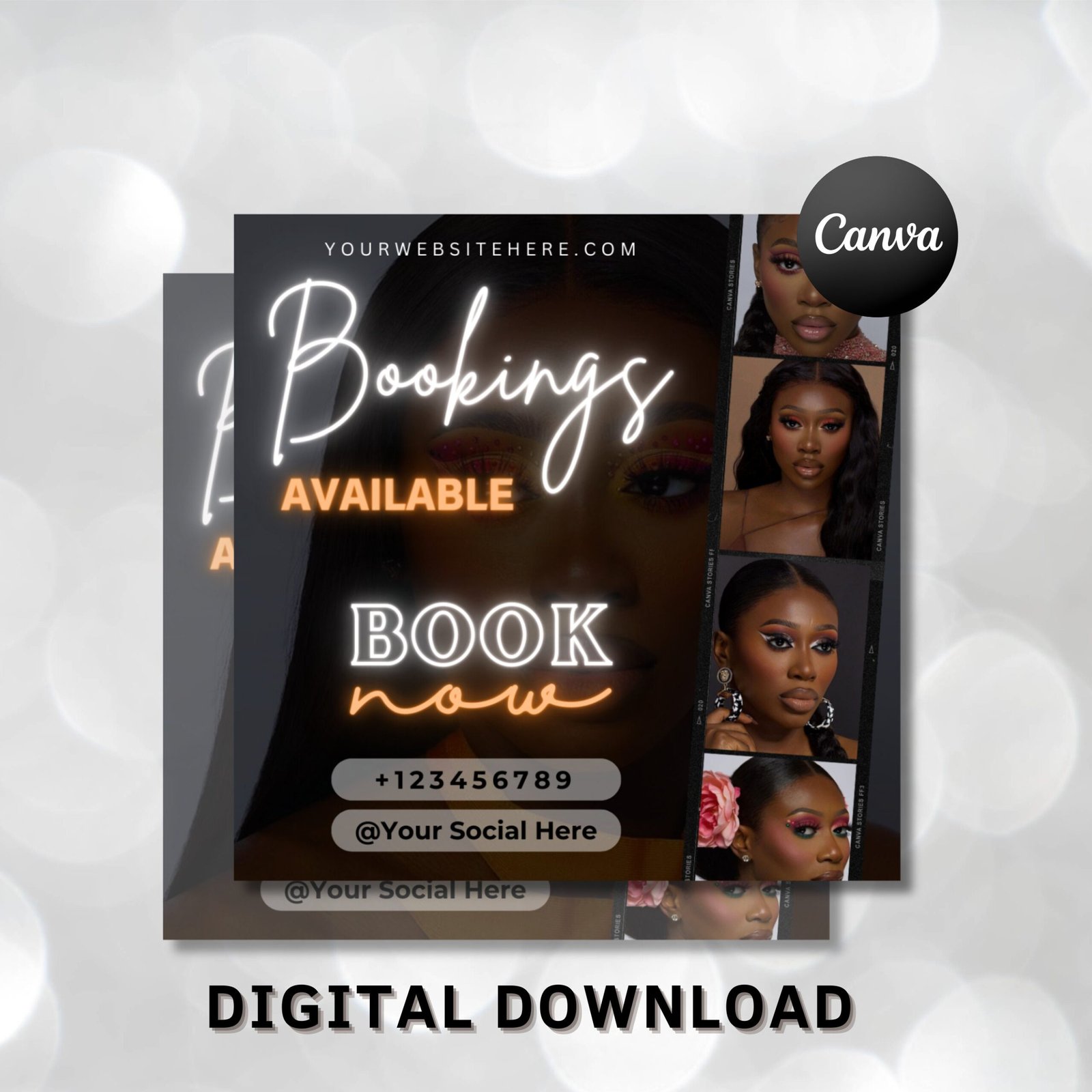 New year flyer, january booking flyer, hair lash nail makeup, holiday booking flyer, diy book now flyer, content flyer, january hair flyers