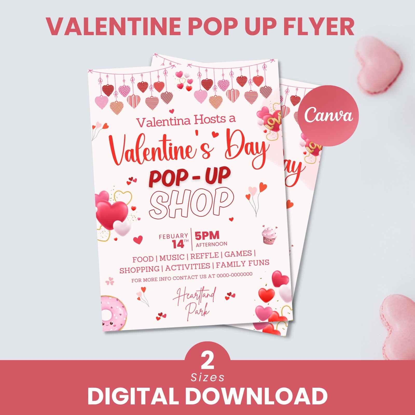 Valentine pop up shop flyer, valentine event flyer template, pop up shop flyer, cute valentine's day flyer, february event pop up shop flyer