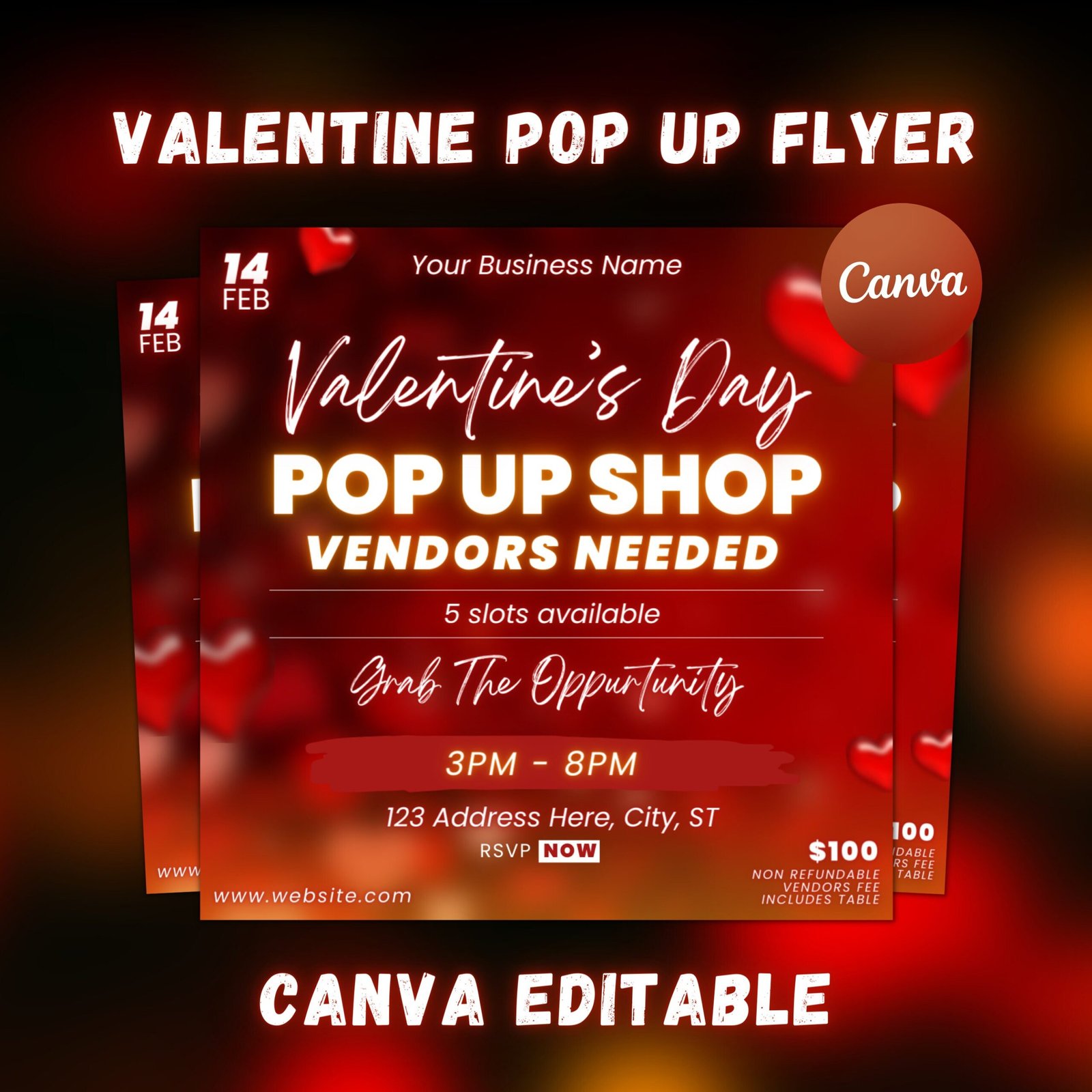 Valentine pop up shop flyer, valentine event flyer template, pop up shop flyer, cute valentine's day flyer, february event pop up shop flyer