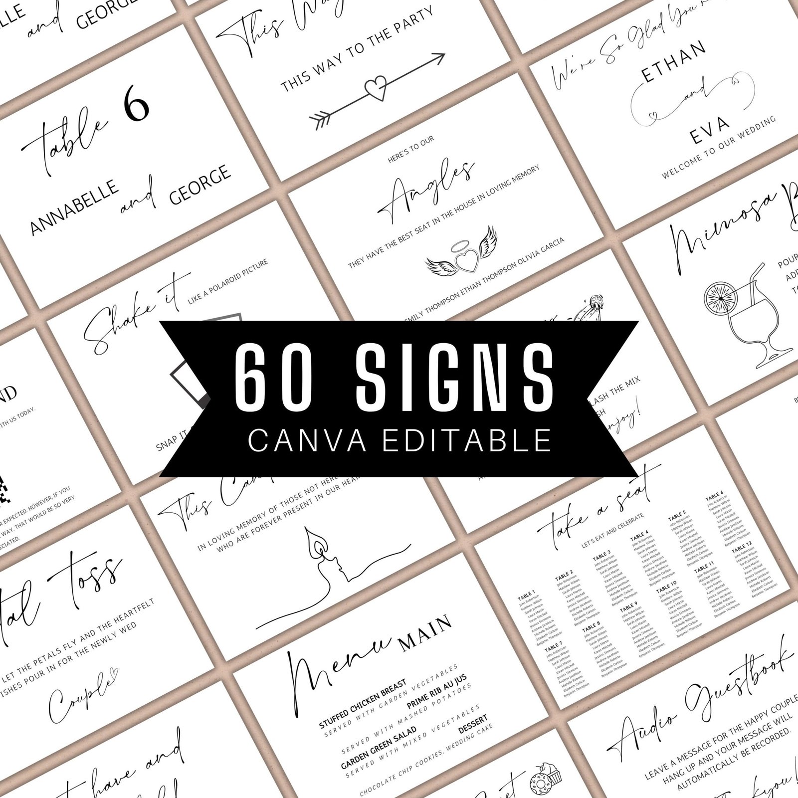 Wedding signs bundle. printable wedding signs, wedding signs template, reception sign bundle, editable template sign bundle