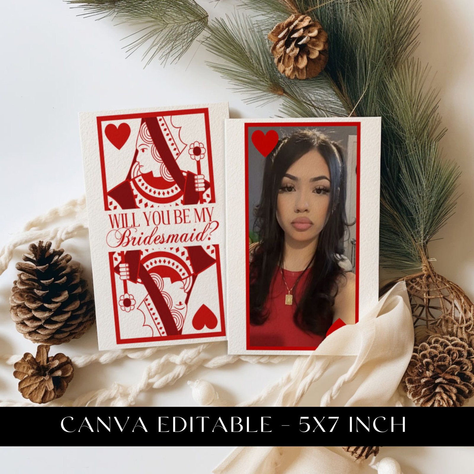 Bridesmaid proposal card template editable bridesmaid card proposal with photo maid of honor proposal card bridal proposal photo card