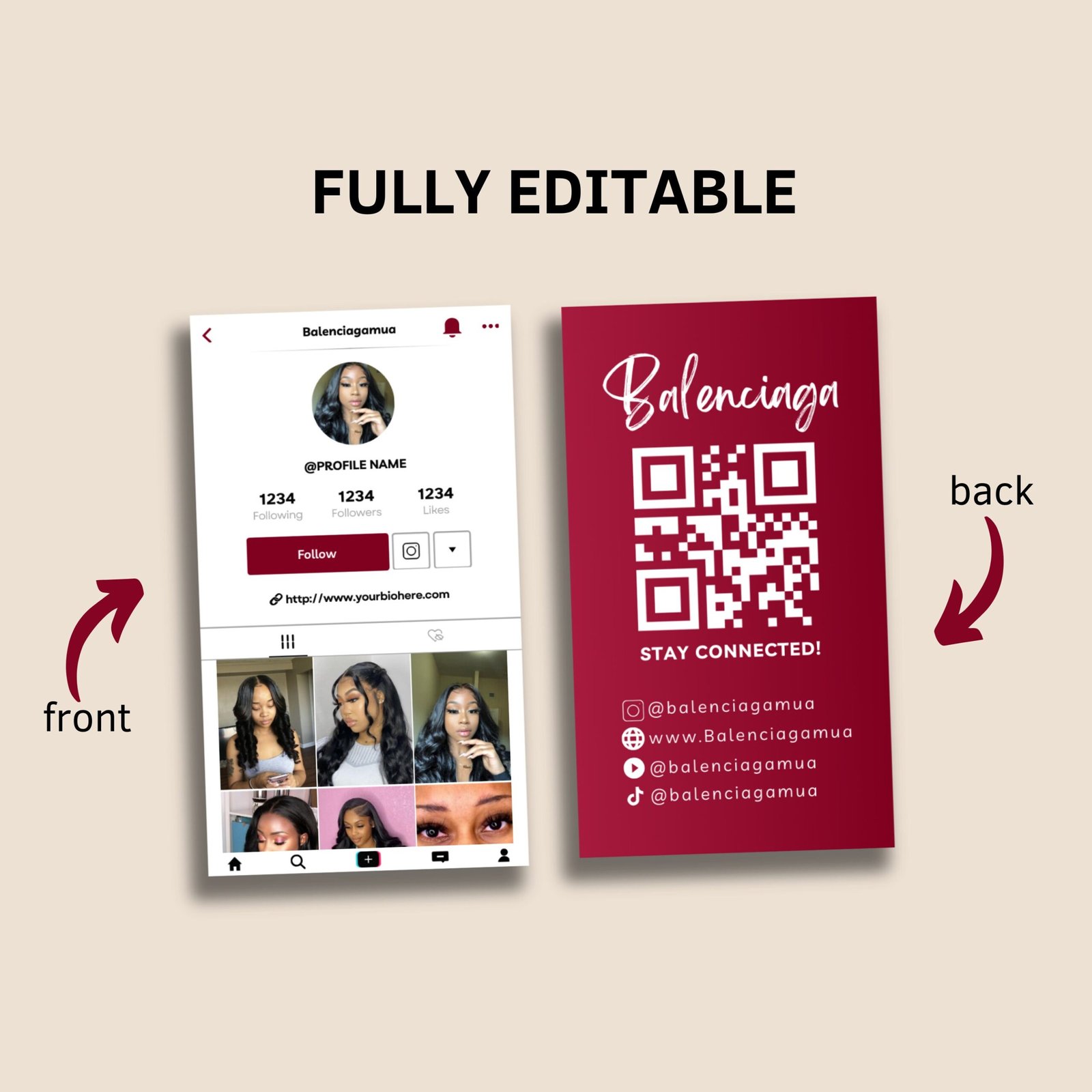 2024 Tiktok Business Card Template, Business Card For Tiktok Shop, Tiktok Business Template Canva, Shop Visiting Card Instant Download - Image 2