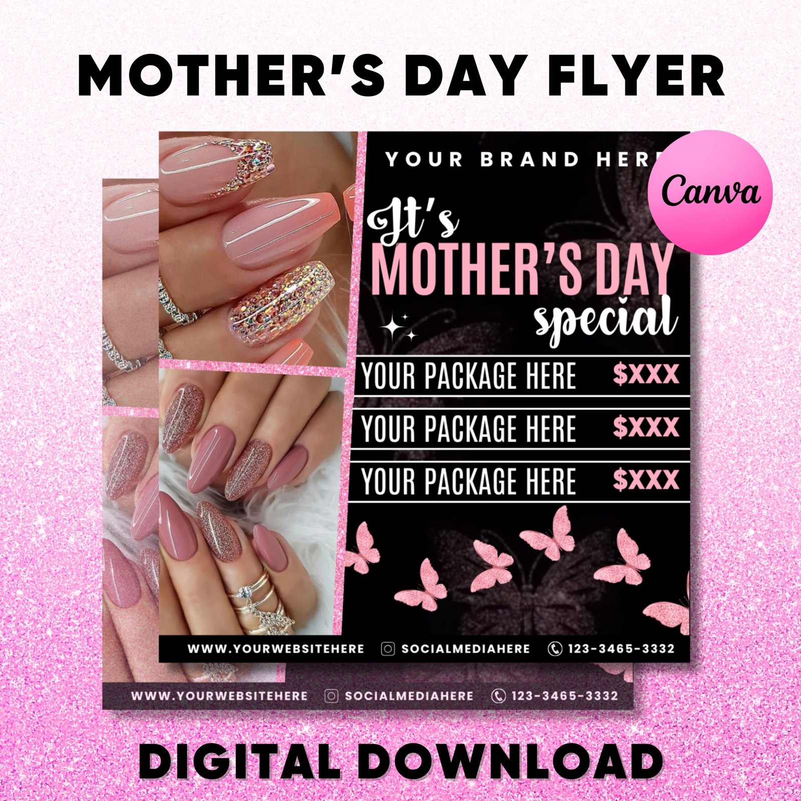 Mother's day sale flyer | diy | book now | appointments available | social media | instagram | hair | makeup | lash | mua | canva template