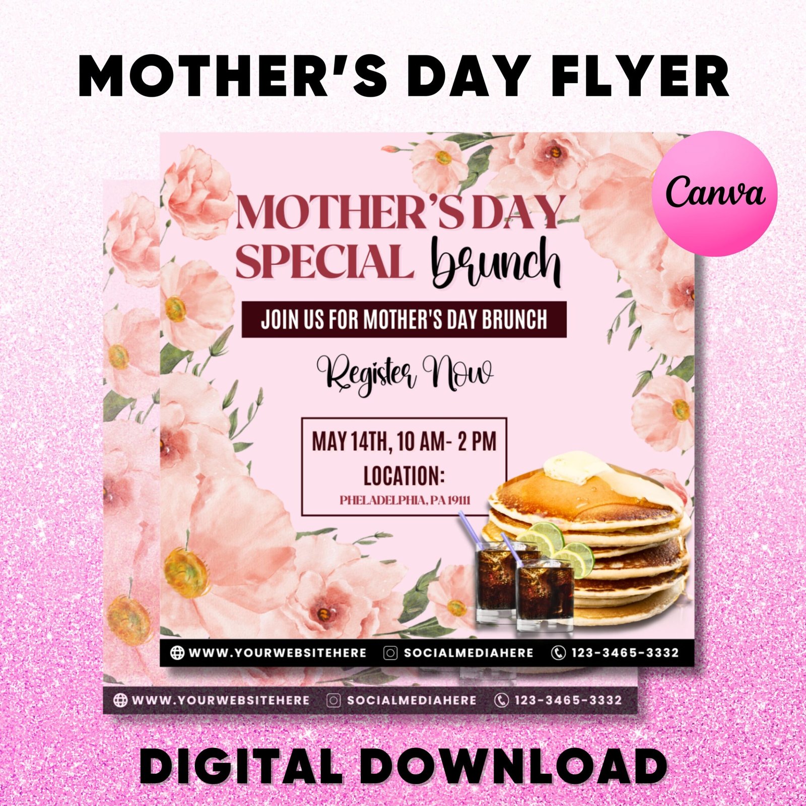 Mother's day sale flyer | diy | book now | appointments available | social media | instagram | hair | makeup | lash | mua | canva template