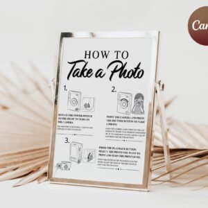 Instax Mini Evo Photo Guestbook, Instax Mini Evo Camera Instructions Sign, How To Load A Film, How To Take A Photo