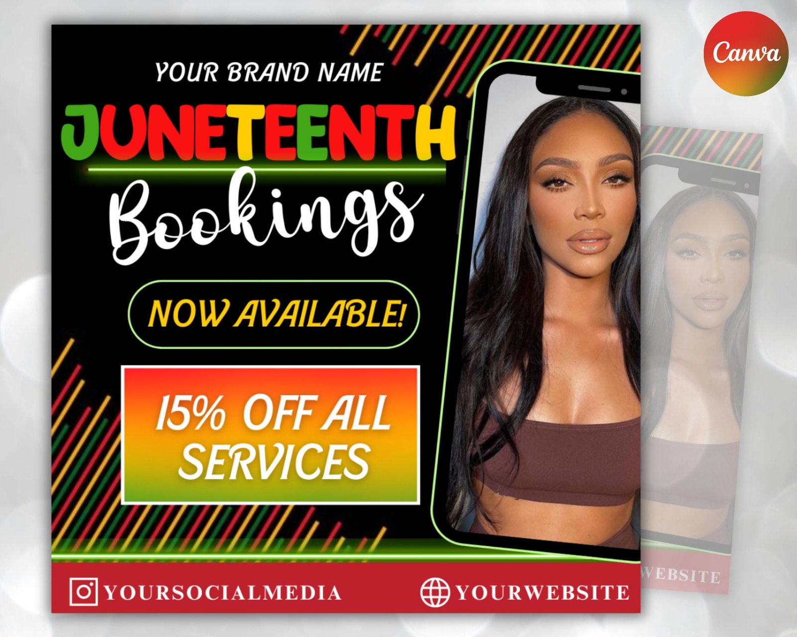 Juneteenth Flyer, Juneteenth Sale Flyer, Editable Flyer Template, Juneteenth Wig Sale Flyer, Knotless Braids Flyer, Juneteenth Celebration