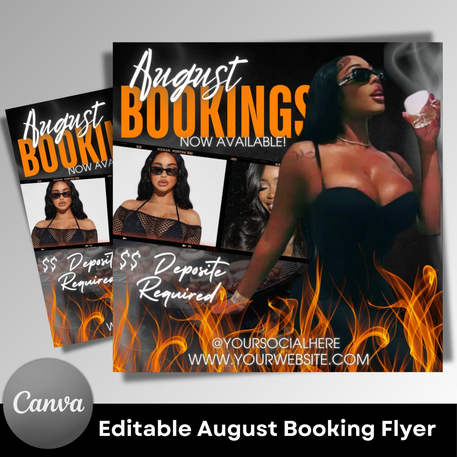 August Booking Flyer, Canva Template Design Instagram Flyer, Summer Booking Flyer, Book NOW Flyer, August Appointment Flyer,digital download - Image 2