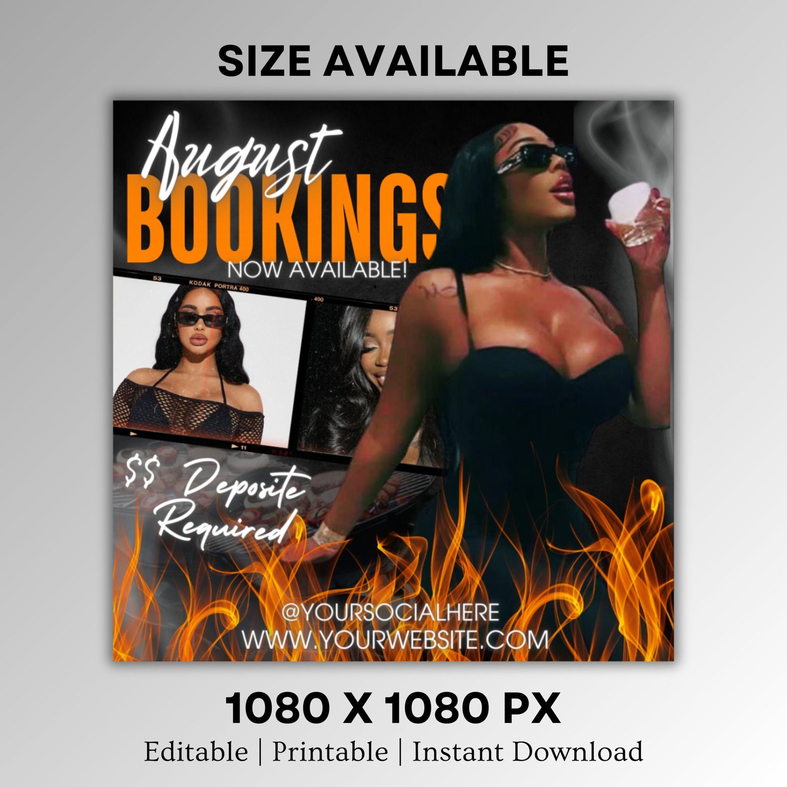 August Booking Flyer, Canva Template Design Instagram Flyer, Summer Booking Flyer, Book NOW Flyer, August Appointment Flyer,digital download - Image 4