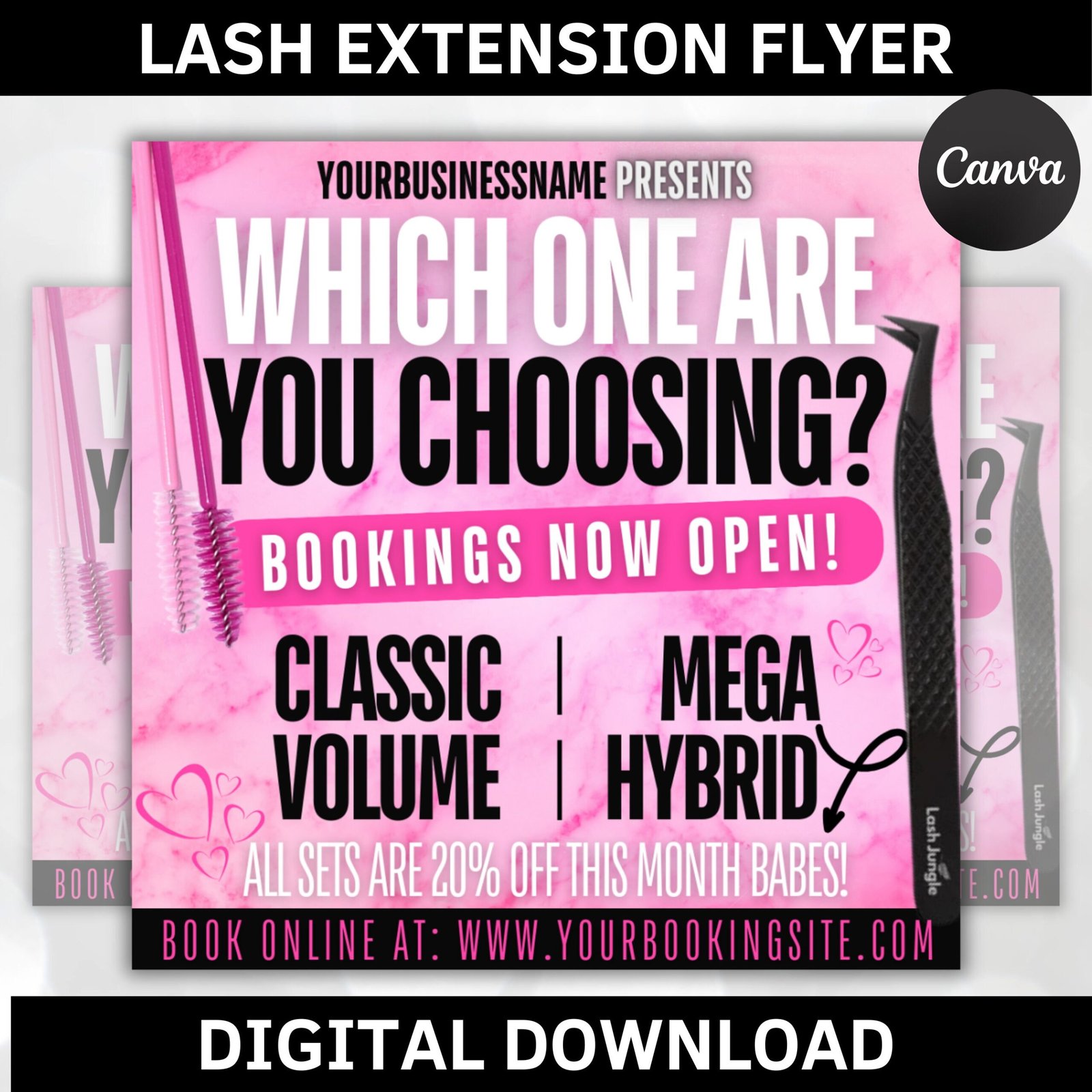 Diy Lash Extension Flyers, Lash Tech Flyer, Lash Deal Flyer, Lash Booknow Flyer, Lash Appointments Flyer, Lash Booking Flyer, Canva Template