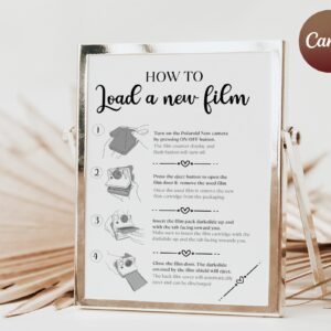 Polaroid now i-type camera instructions, how to take a photo, photo guest book, how to load new film, wedding polaroid, wedding signage