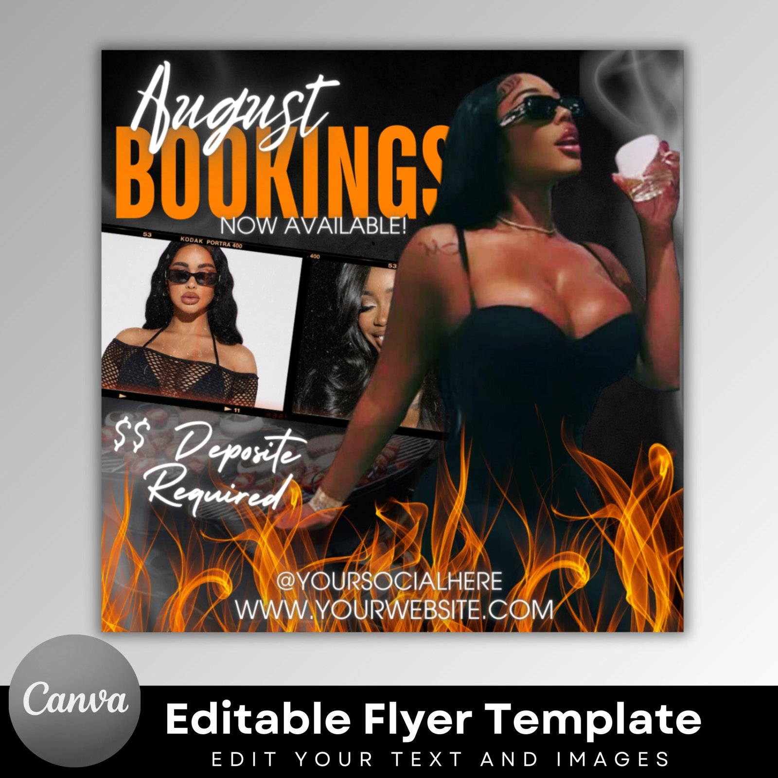 August Booking Flyer, Canva Template Design Instagram Flyer, Summer Booking Flyer, Book NOW Flyer, August Appointment Flyer,digital download