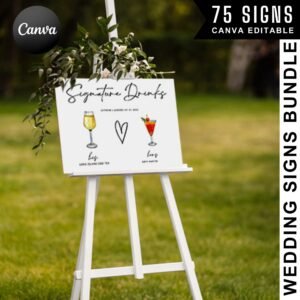 Minimalist Wedding Sign Template Bundle,Modern Minimalist Wedding Signs, Reception Sign Bundle, Editable Template Bundle,boho wedding bundle