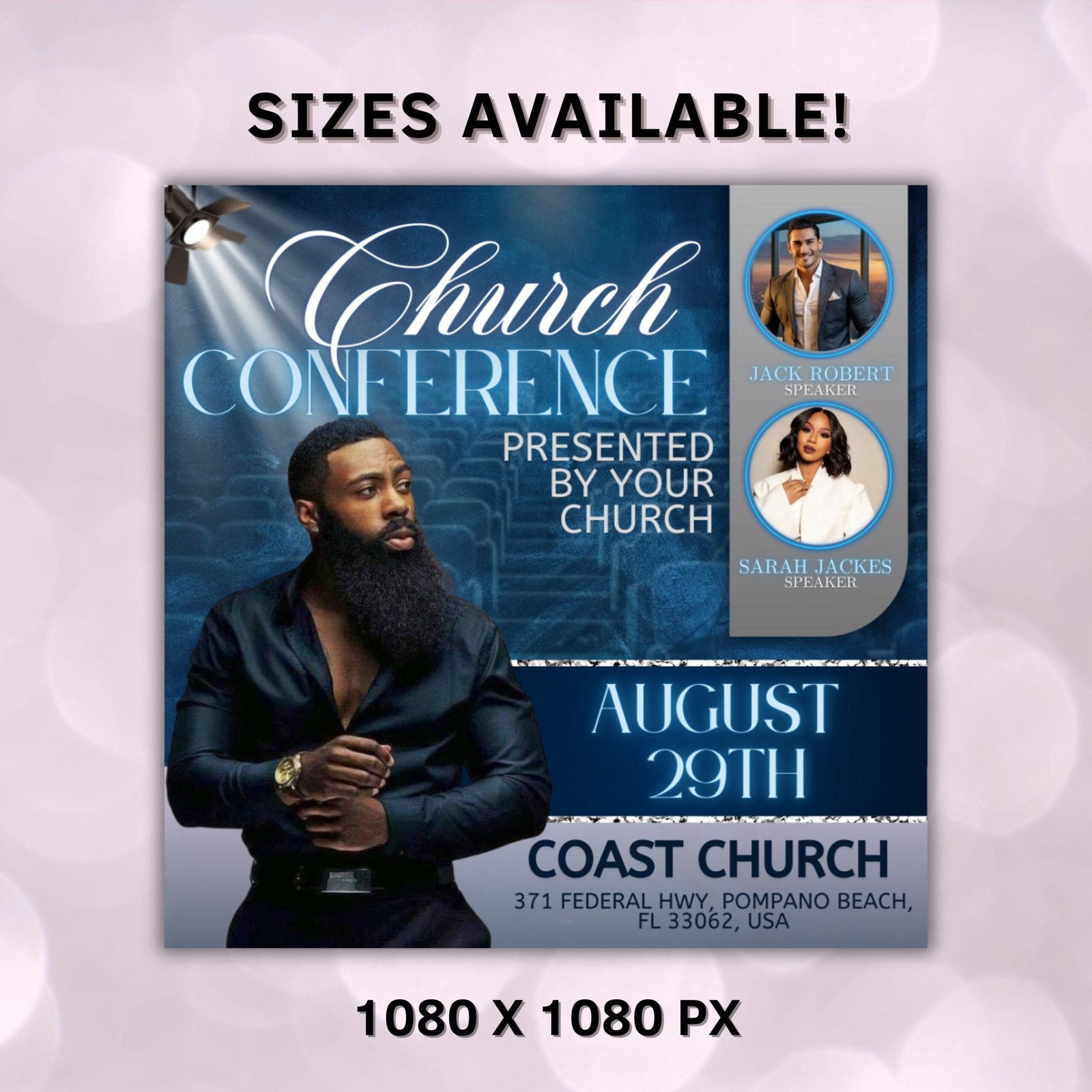 Editable Chruch Flyer Canva Template, Revival Church Flyer, Worship Conference Flyer Invitation Template, Flyer template, digital donwnload - Image 3