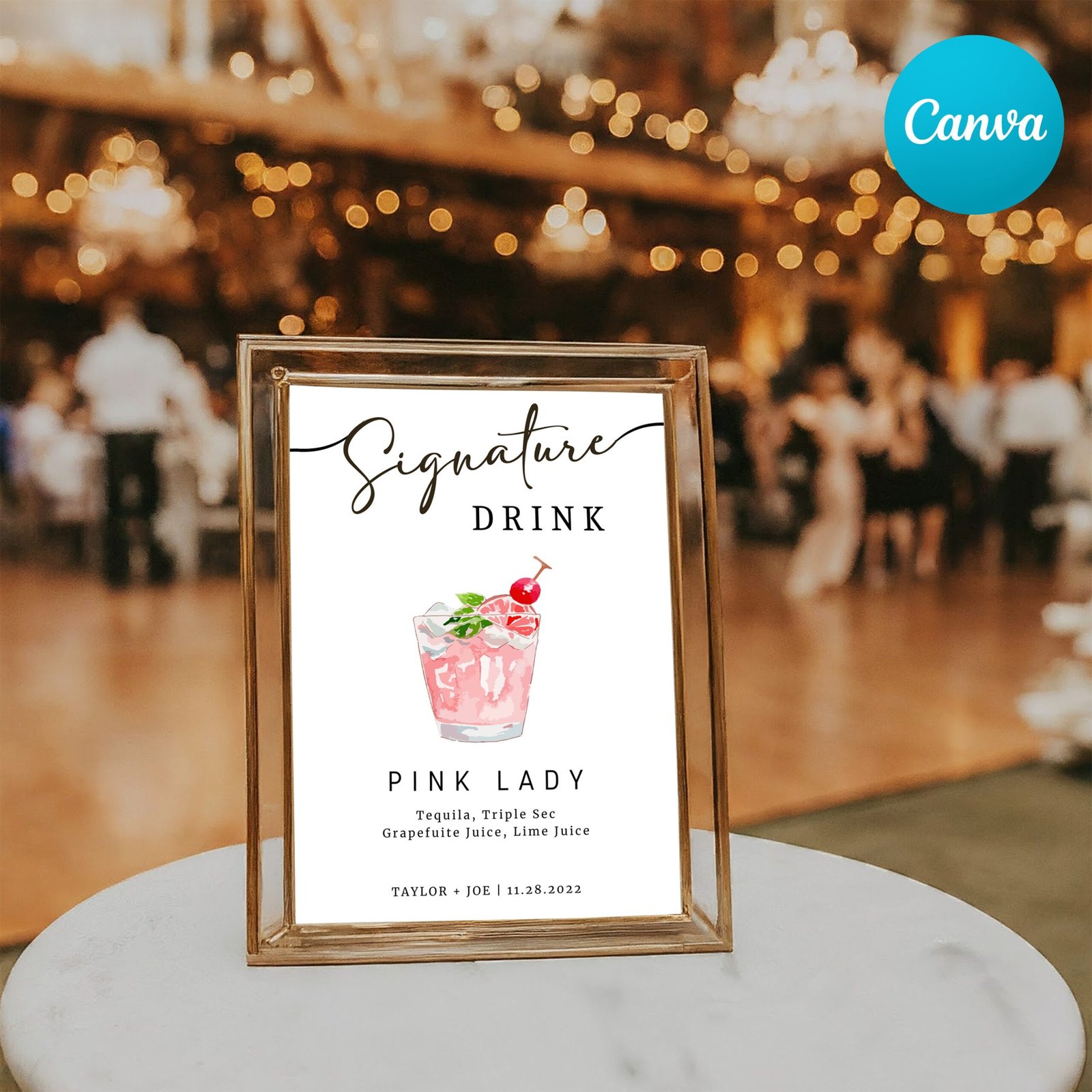 Bar menu signature drink sign! hers and his - bar menu sign, dog signature drink sign, bar sign for wedding and special events.