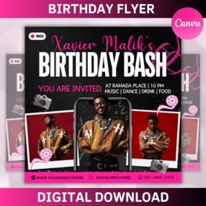 Men Birthday Invitation Template, Men Birthday Party Flyer, Happy Birthday Flyer, Birthday Party Invitation, Birthday Flyer BOY Party Invite