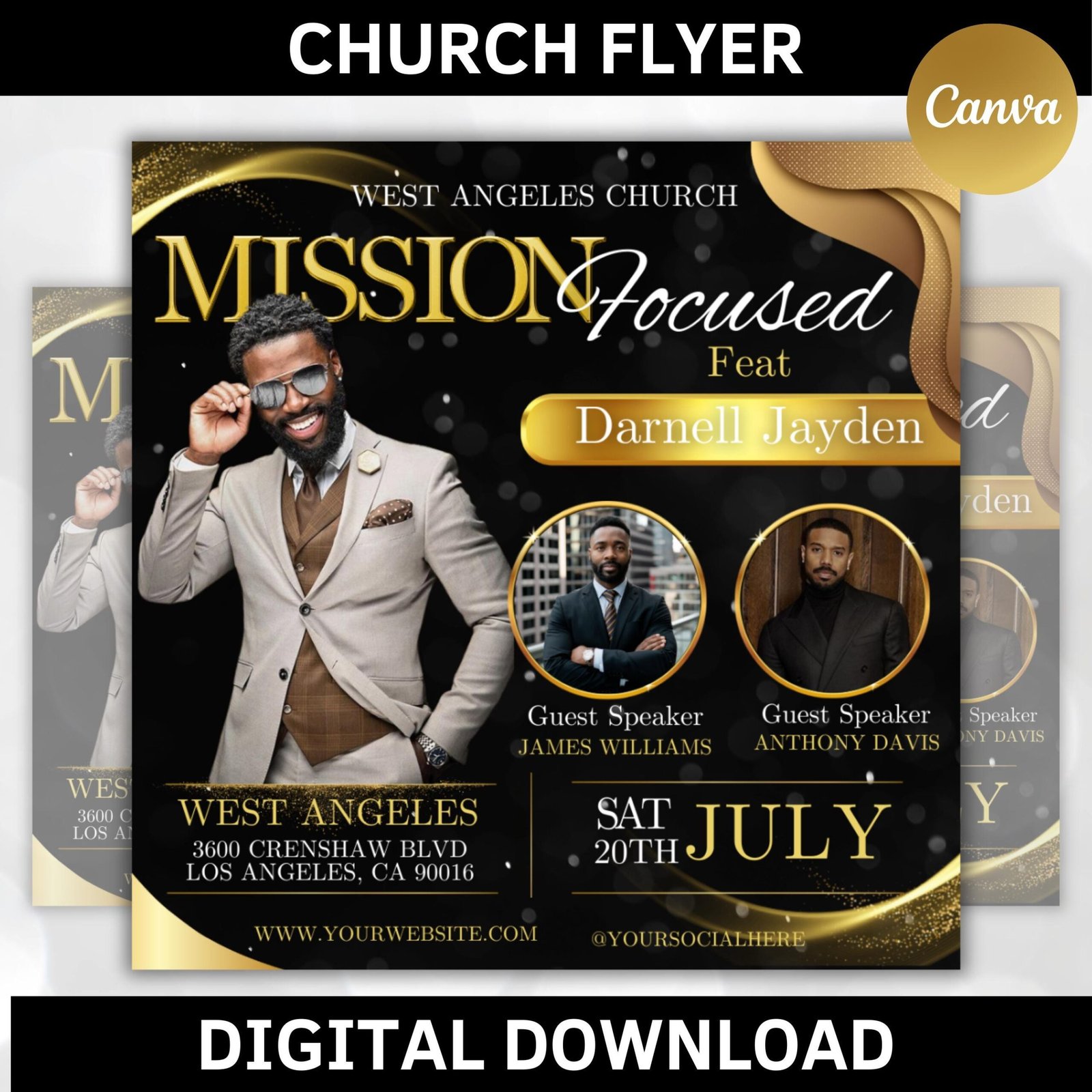 Editable Chruch Flyer Canva Template, Revival Church Flyer, Worship Conference Flyer Invitation Template, Flyer template, digital donwnload