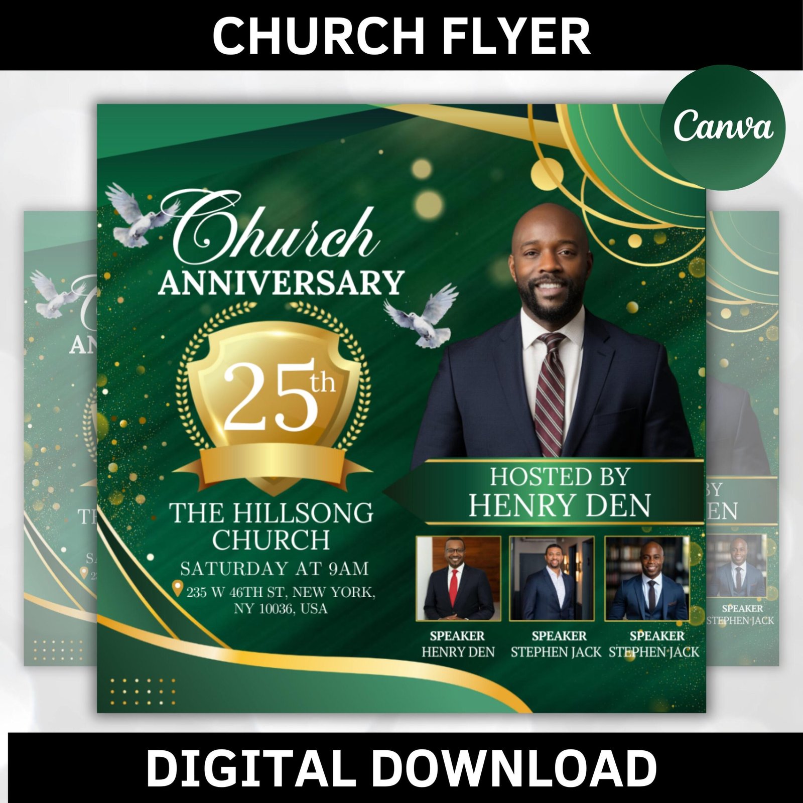 Editable chruch flyer canva template, revival church flyer, worship conference flyer invitation template, flyer template, digital donwnload