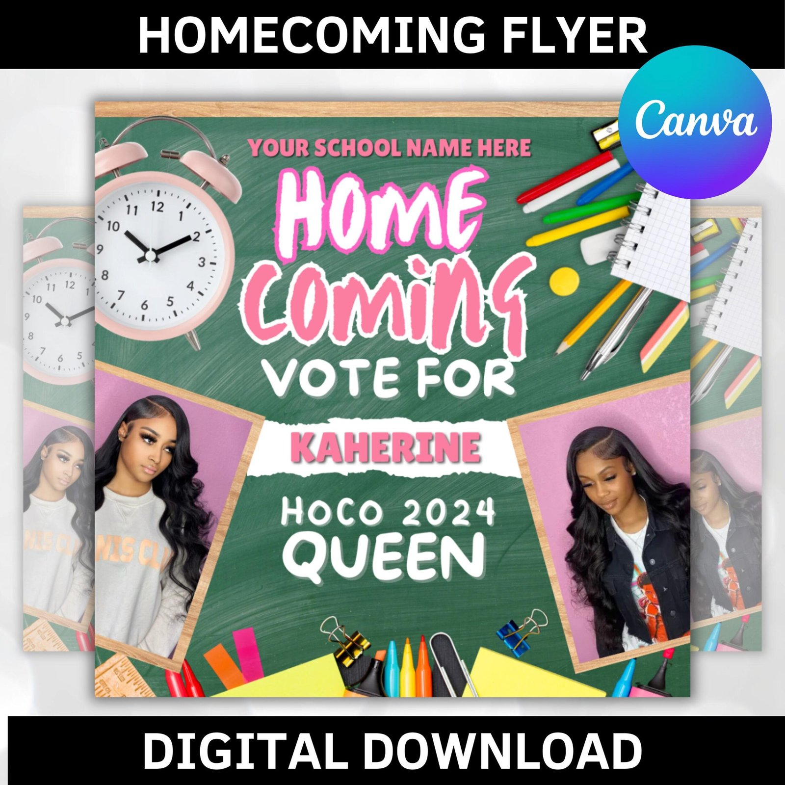 Vote homecoming queen flyer, very demure homecoming flyer, class campaign flyer, election flyer, prom queen flyer, editable canva template