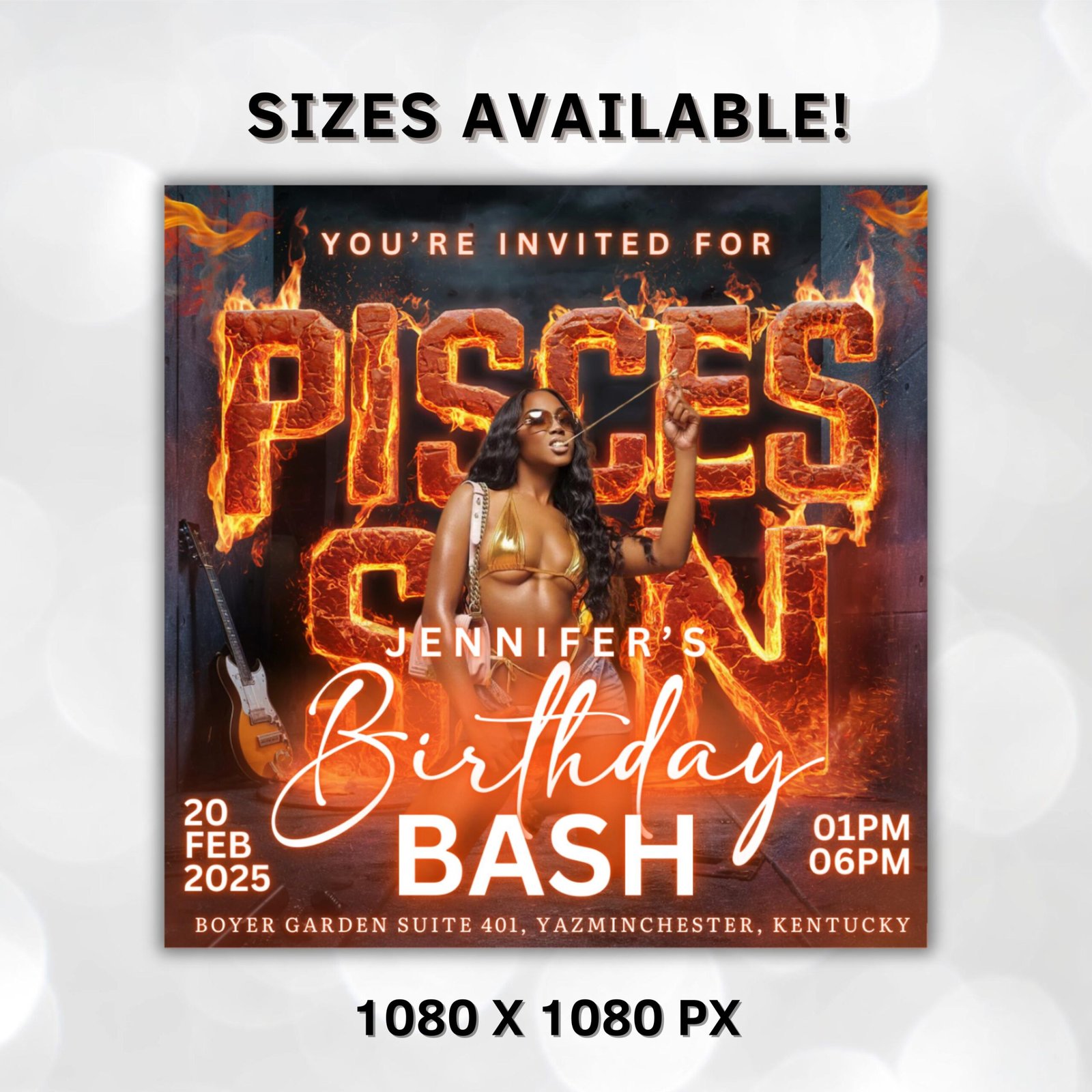 Pisces Birthday Flyer, Pisces Flyer, Birthday flyer, Pisces Bash Flyer, Bday Flyer, Birthday Event, Invitation Flyer, Canva Template - Image 4