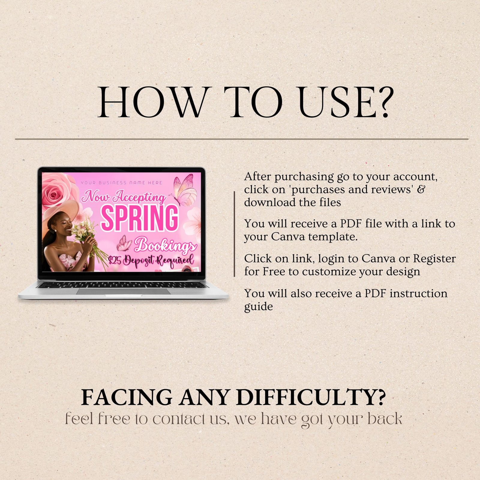 Spring Booking Flyer, Spring Special Deal, March April May Booking Fly Wig Install Flyer, Hair Special Flyer, Wig Hair lash Canva Template - Image 6