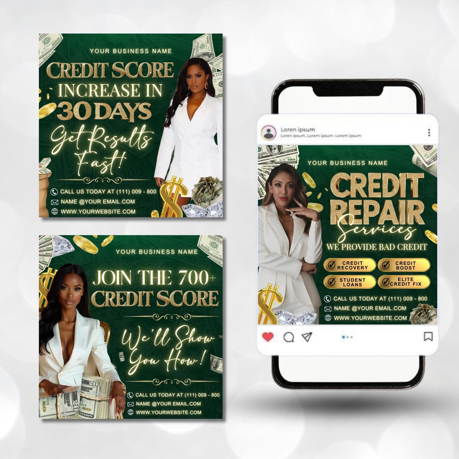 Credit Repair Flyer Bundle , DIY Flyer Template Design, Editable Flyer, Consultation Services Flyers, Canva Credit Repair Flyer Template - Image 5
