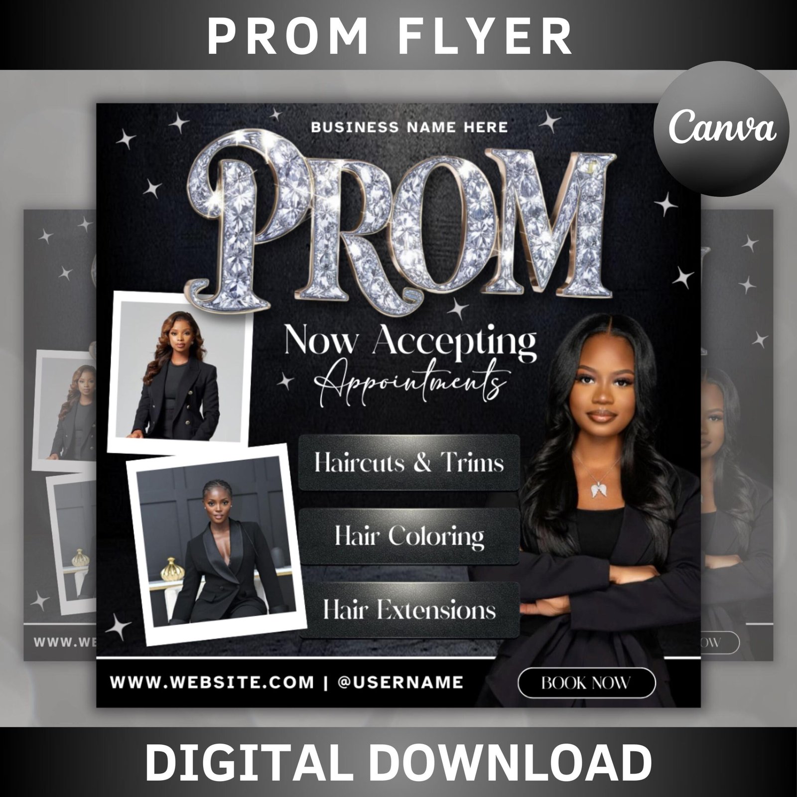 Prom Makeup Flyer, Prom Makeup, MUA Flyer, Makeup Flyer, Prom Flyer, Appointment Flyer, Book Now Flyer, Prom Season Canva Flyer
