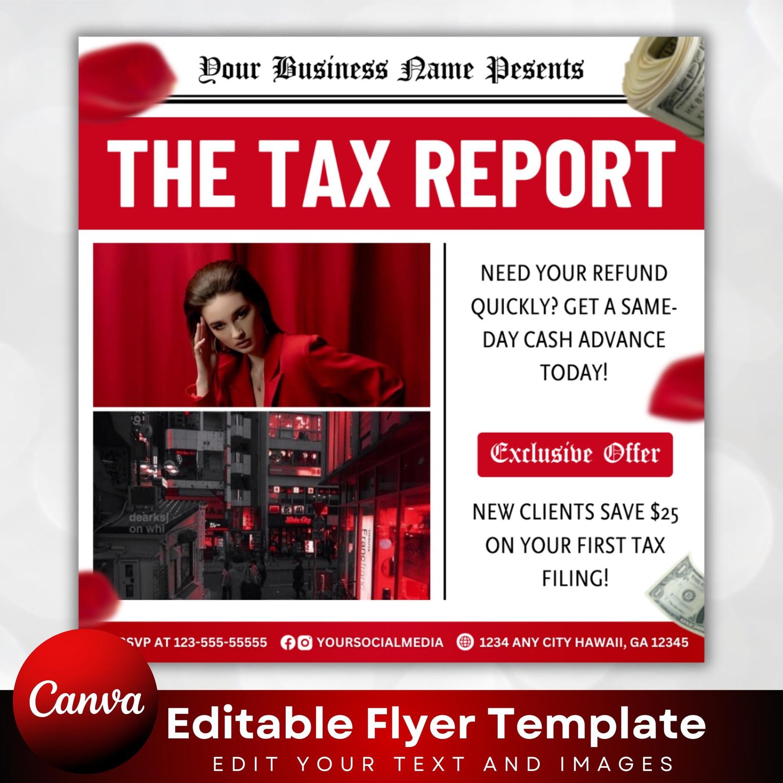 Tax Prep Flyer, Tax Prep Instagram, Tax Flyer Template, Preparation Flyers, Tax Prep Templates, Tax Preparation Post - Image 2