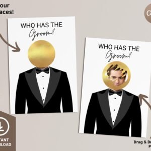 Printable celebrity who has the groom? bachelorette party groom, groom scratch off game, bridal shower game, canva template digital download