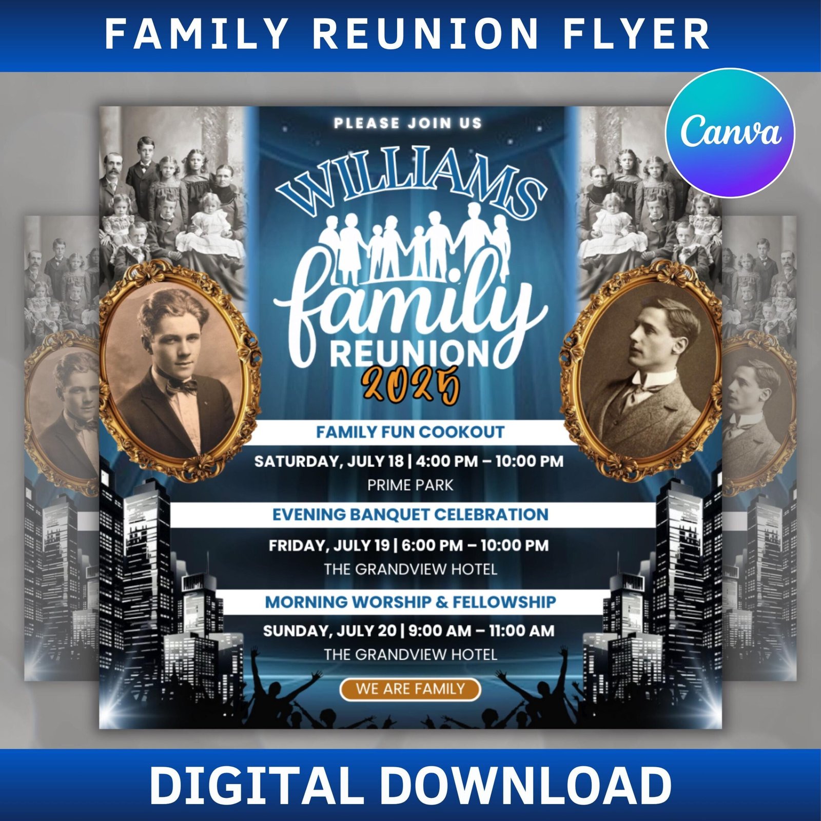 Family Reunion Flyer, Family Reunion Announcement Flyer, Editable Family Gathering Flyer, Family Tree Reunion Invite, Family Weekend Flyer.